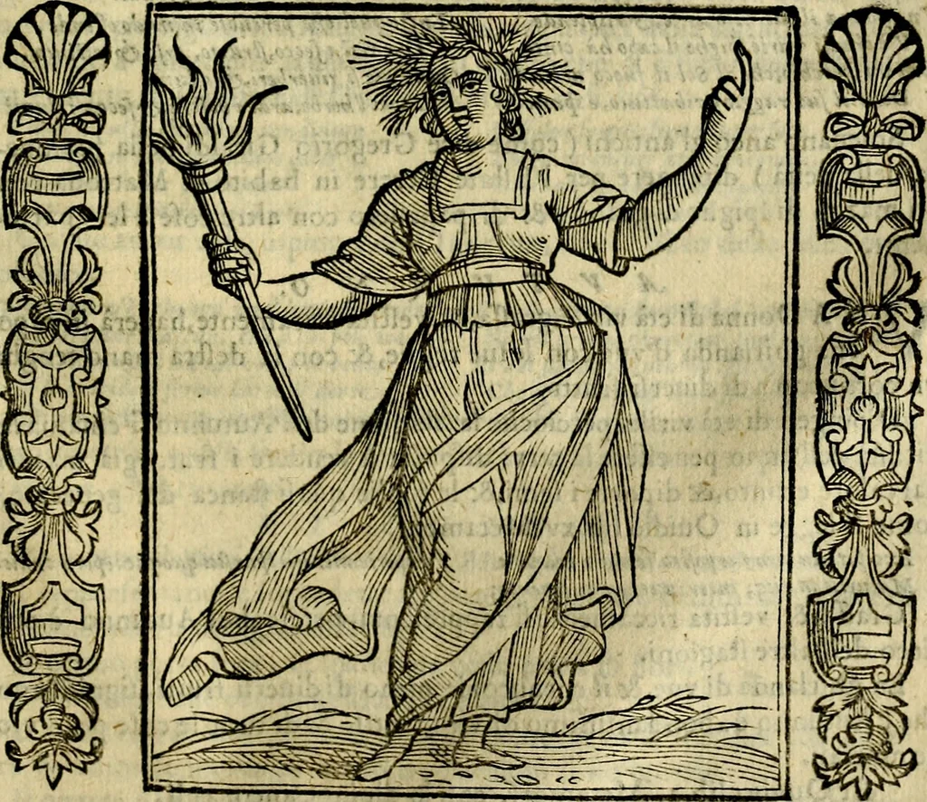 An illustration from Iconologia, overo, Descrittione d'imagini delle virtu', vitii, affetti, passioni humane, corpi celesti, mondo e sue parti, 1611, leaf 534