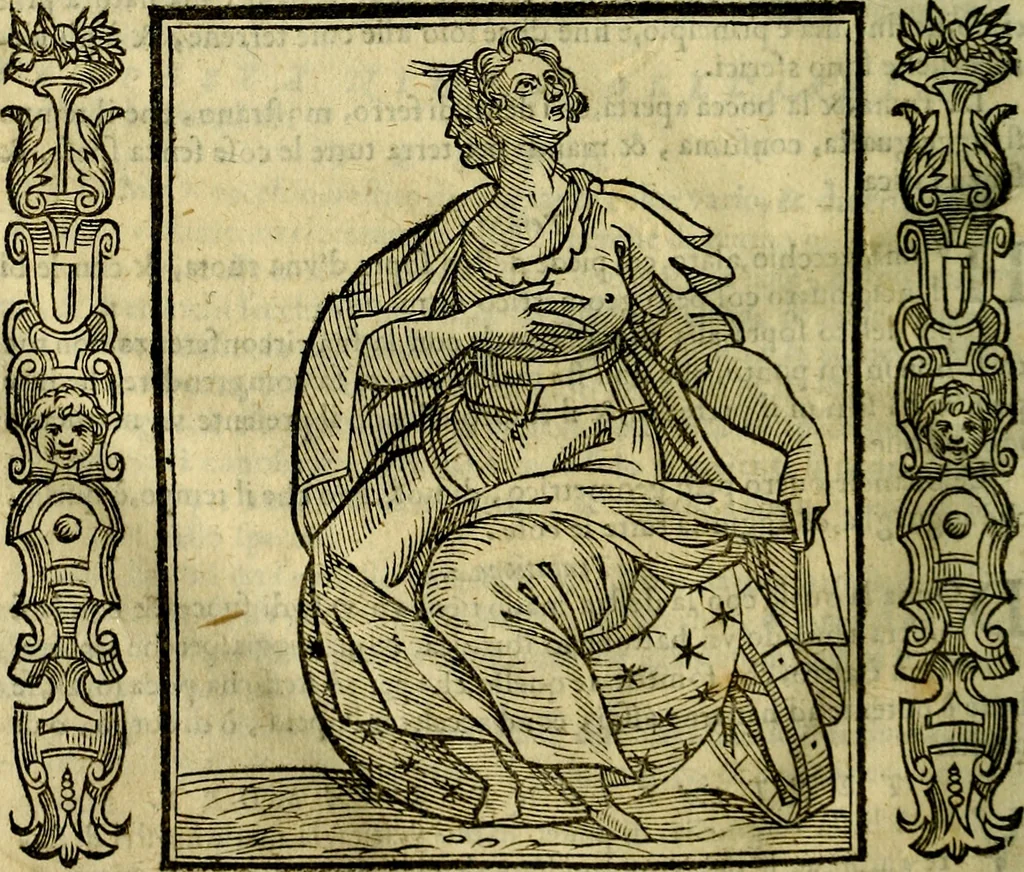 An illustration from Iconologia, overo, Descrittione d'imagini delle virtu', vitii, affetti, passioni humane, corpi celesti, mondo e sue parti, 1611, leaf 545