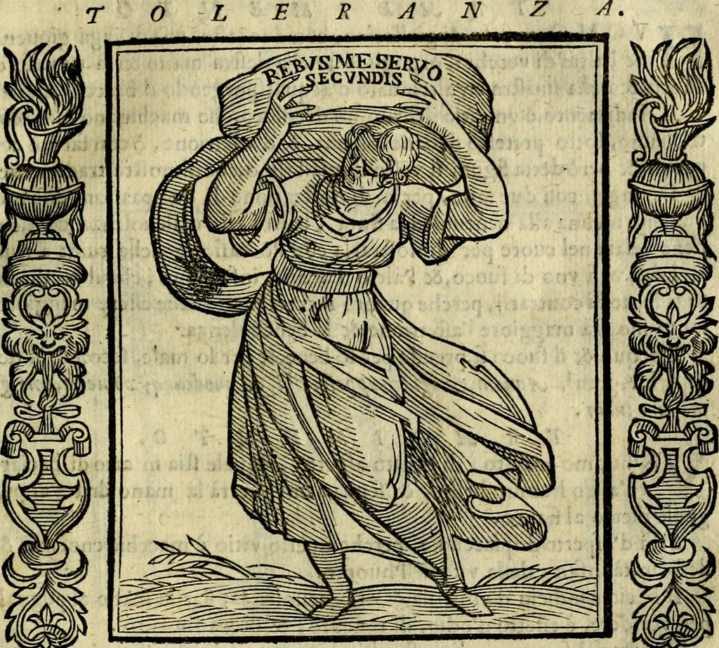 An illustration from Iconologia, overo, Descrittione d'imagini delle virtu', vitii, affetti, passioni humane, corpi celesti, mondo e sue parti, 1611, leaf 550