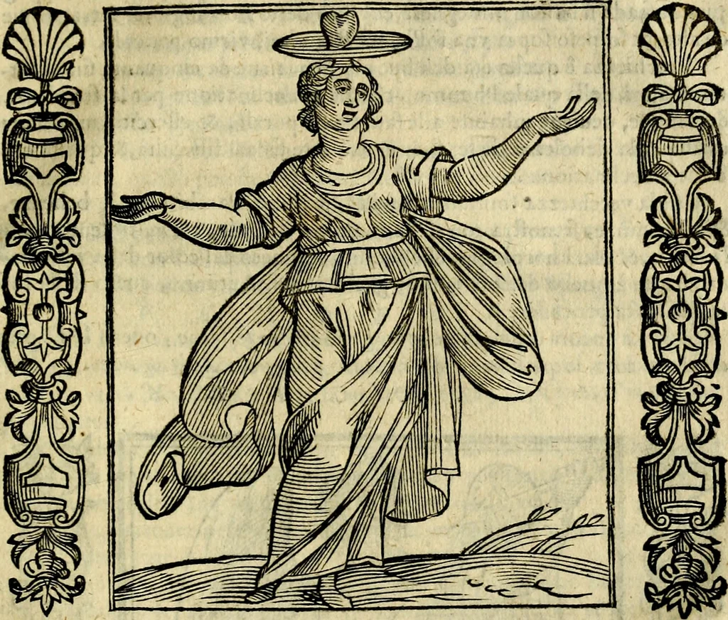 An illustration from Iconologia, overo, Descrittione d'imagini delle virtu', vitii, affetti, passioni humane, corpi celesti, mondo e sue parti, 1611, leaf 556