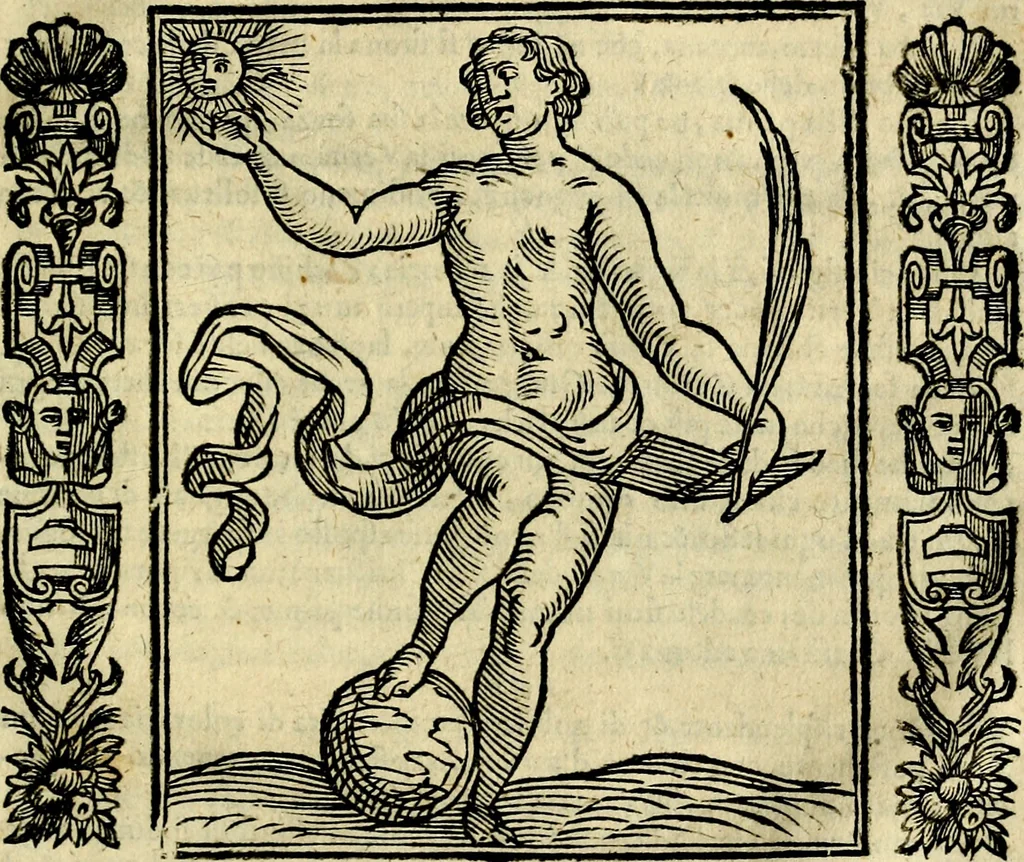 An illustration from Iconologia, overo, Descrittione d'imagini delle virtu', vitii, affetti, passioni humane, corpi celesti, mondo e sue parti, 1611, leaf 562
