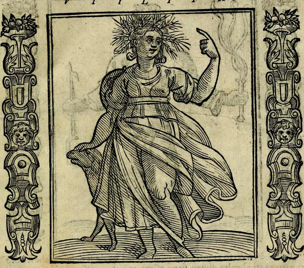 An illustration from Iconologia, overo, Descrittione d'imagini delle virtu', vitii, affetti, passioni humane, corpi celesti, mondo e sue parti, 1611, leaf 584