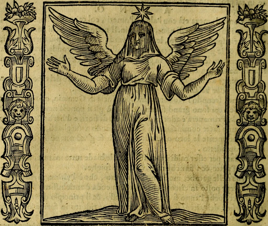 An illustration from Iconologia, overo, Descrittione d'imagini delle virtu', vitii, affetti, passioni humane, corpi celesti, mondo e sue parti, 1611, leaf 59