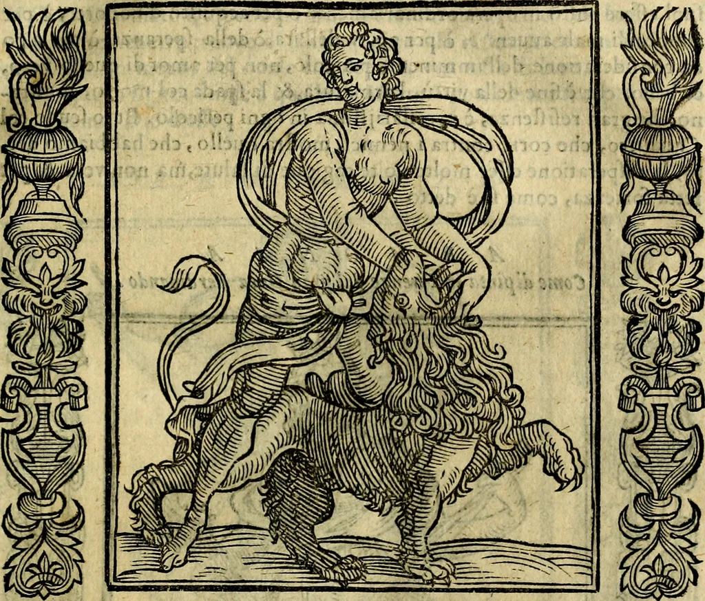 An illustration from Iconologia, overo, Descrittione d'imagini delle virtu', vitii, affetti, passioni humane, corpi celesti, mondo e sue parti, 1611, leaf 62
