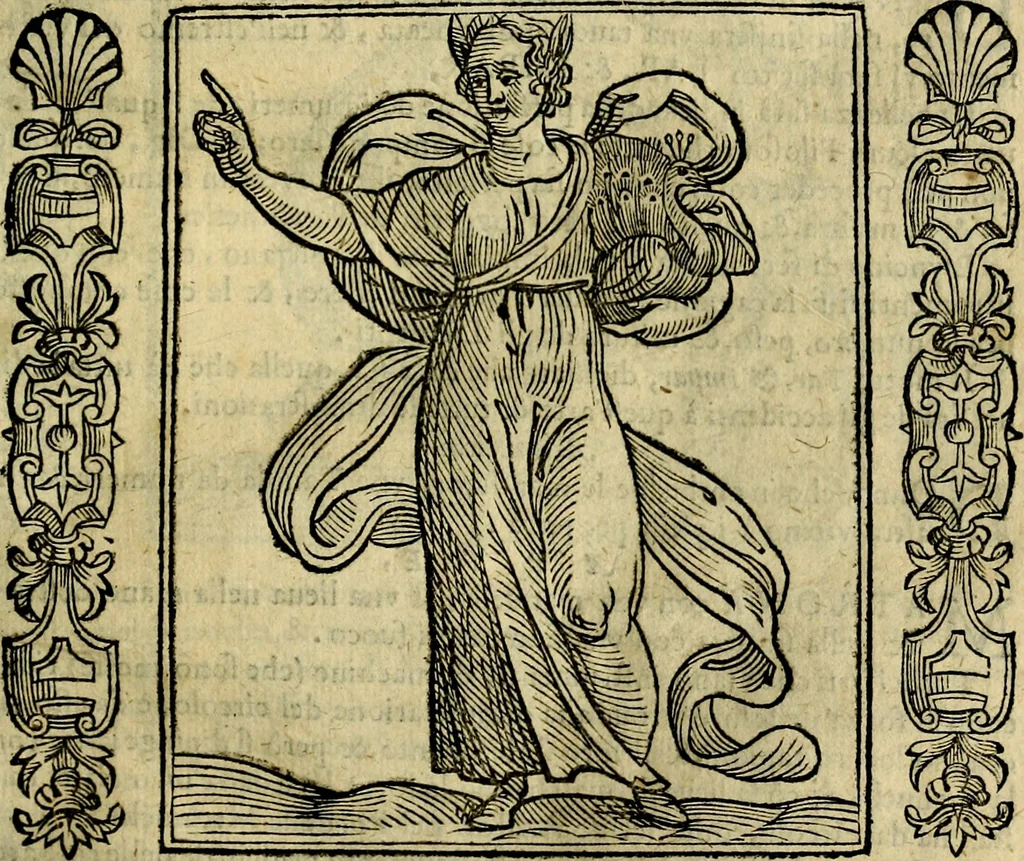 An illustration from Iconologia, overo, Descrittione d'imagini delle virtu', vitii, affetti, passioni humane, corpi celesti, mondo e sue parti, 1611, leaf 64