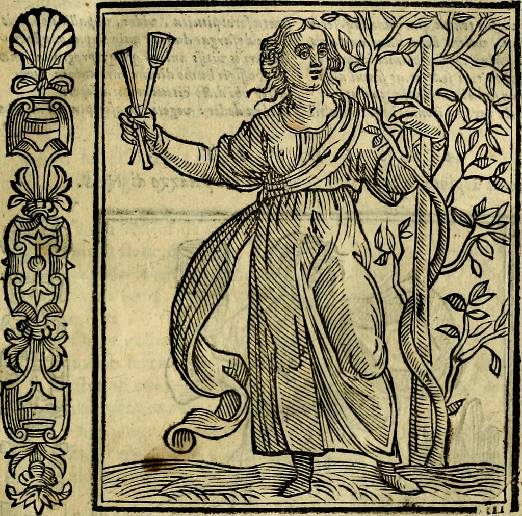 An illustration from Iconologia, overo, Descrittione d'imagini delle virtu', vitii, affetti, passioni humane, corpi celesti, mondo e sue parti, 1611, leaf 66