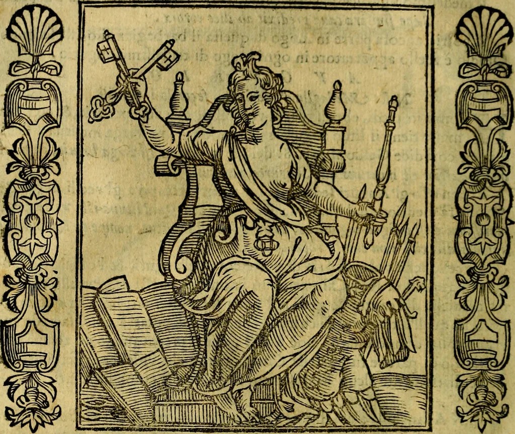 An illustration from Iconologia, overo, Descrittione d'imagini delle virtu', vitii, affetti, passioni humane, corpi celesti, mondo e sue parti, 1611, leaf 75