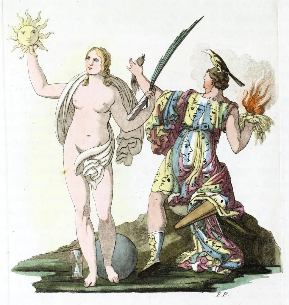 An illustration from Iconologia, ovvero, Immagini di tutte le cose principali a cui l'umano talento ha finto un corpo, 1819, leaf 176