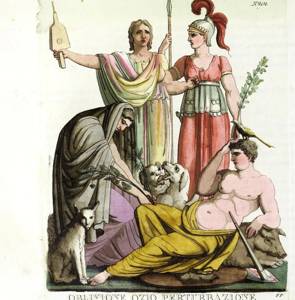 An illustration from Iconologia, ovvero, Immagini di tutte le cose principali a cui l'umano talento ha finto un corpo, 1819, leaf 326