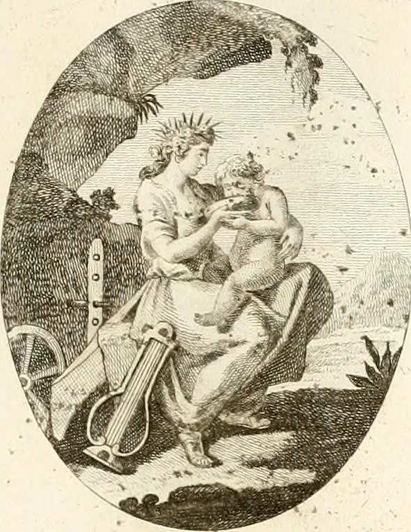 An illustration from Iconologie für Dichter, Künstler und Kunstliebhaber, 1807, leaf 102