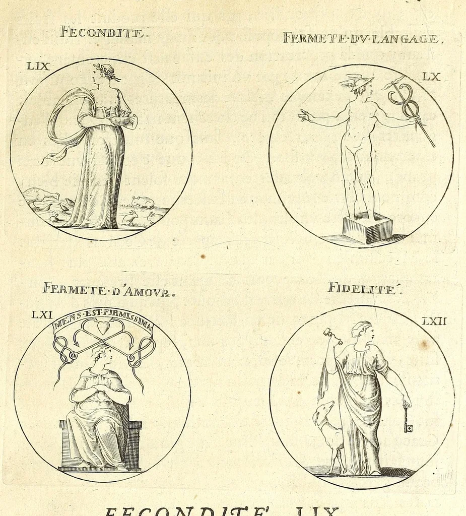 An illustration from Iconologie, ou Nouvelle explication de plusieurs images, emblemes, & autres figures hyerogliphiques des vertus, des vices, des arts, des sciences, des causes naturelles, des humeurs differentes, des passions humaines, &c. Divisée en deux parties, 1677, leaf 111