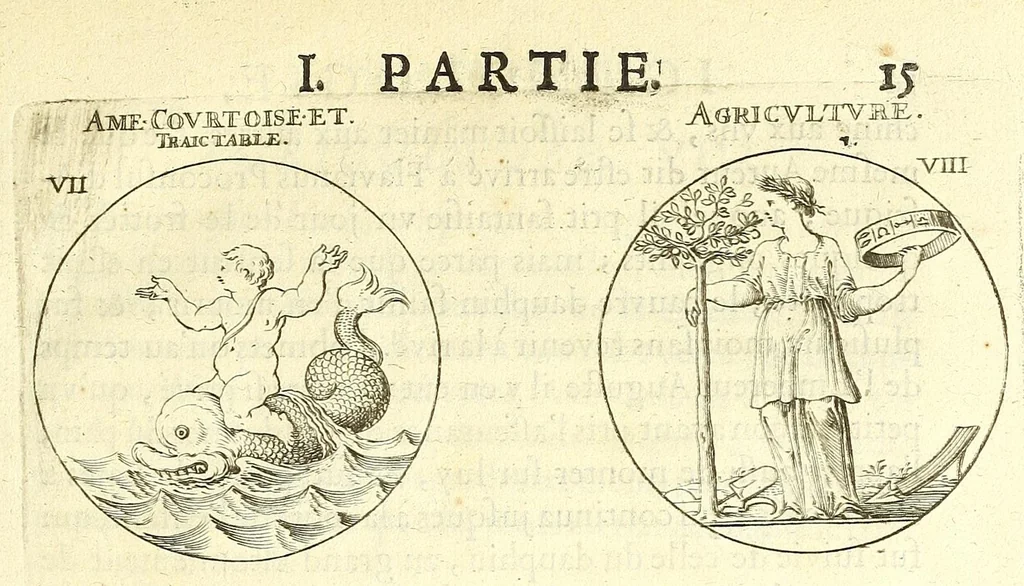 An illustration from Iconologie, ou Nouvelle explication de plusieurs images, emblemes, & autres figures hyerogliphiques des vertus, des vices, des arts, des sciences, des causes naturelles, des humeurs differentes, des passions humaines, &c. Divisée en deux parties, 1677, leaf 39
