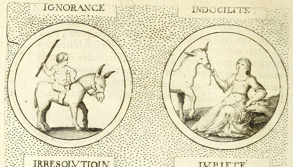 An illustration from Iconologie, ou Nouvelle explication de plusieurs images, emblemes, & autres figures hyerogliphiques des vertus, des vices, des arts, des sciences, des causes naturelles, des humeurs differentes, des passions humaines, &c. Divisée en deux parties, 1677, leaf 498