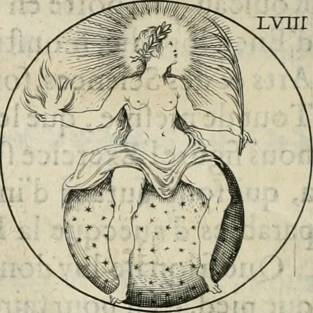 An illustration from Iconologie, ov, explication novvelle : de plvsievrs images, emblemes, et avtres figvres hyerogliphiques des vertus, des vices, des arts, des sciences, des causes naturelles, des humeurs differentes, & des passions humaines : oevvre necessaire a tovte sorte d'esprits, et particvlierement a cevx qvi aspirent ..., 1636, leaf 111