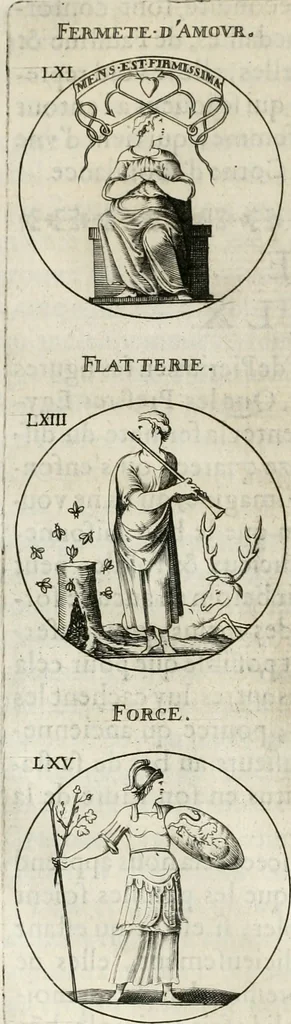 An illustration from Iconologie, ov, explication novvelle : de plvsievrs images, emblemes, et avtres figvres hyerogliphiques des vertus, des vices, des arts, des sciences, des causes naturelles, des humeurs differentes, & des passions humaines : oevvre necessaire a tovte sorte d'esprits, et particvlierement a cevx qvi aspirent ..., 1636, leaf 119