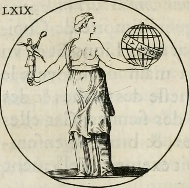 An illustration from Iconologie, ov, explication novvelle : de plvsievrs images, emblemes, et avtres figvres hyerogliphiques des vertus, des vices, des arts, des sciences, des causes naturelles, des humeurs differentes, & des passions humaines : oevvre necessaire a tovte sorte d'esprits, et particvlierement a cevx qvi aspirent ..., 1636, leaf 127