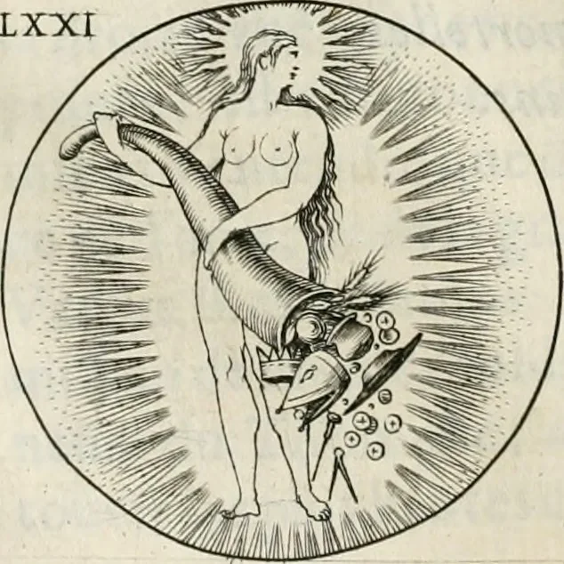 An illustration from Iconologie, ov, explication novvelle : de plvsievrs images, emblemes, et avtres figvres hyerogliphiques des vertus, des vices, des arts, des sciences, des causes naturelles, des humeurs differentes, & des passions humaines : oevvre necessaire a tovte sorte d'esprits, et particvlierement a cevx qvi aspirent ..., 1636, leaf 127