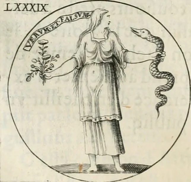An illustration from Iconologie, ov, explication novvelle : de plvsievrs images, emblemes, et avtres figvres hyerogliphiques des vertus, des vices, des arts, des sciences, des causes naturelles, des humeurs differentes, & des passions humaines : oevvre necessaire a tovte sorte d'esprits, et particvlierement a cevx qvi aspirent ..., 1636, leaf 153