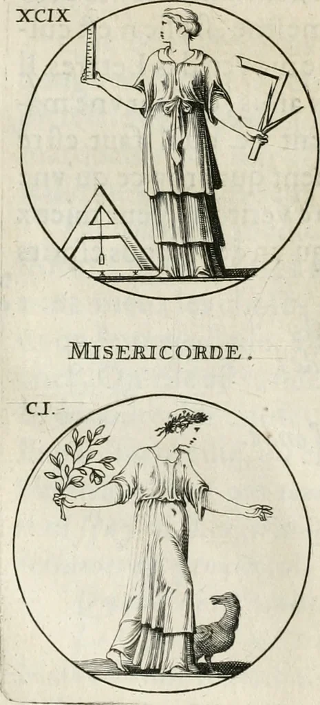 An illustration from Iconologie, ov, explication novvelle : de plvsievrs images, emblemes, et avtres figvres hyerogliphiques des vertus, des vices, des arts, des sciences, des causes naturelles, des humeurs differentes, & des passions humaines : oevvre necessaire a tovte sorte d'esprits, et particvlierement a cevx qvi aspirent ..., 1636, leaf 171