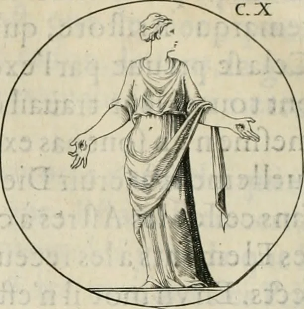 An illustration from Iconologie, ov, explication novvelle : de plvsievrs images, emblemes, et avtres figvres hyerogliphiques des vertus, des vices, des arts, des sciences, des causes naturelles, des humeurs differentes, & des passions humaines : oevvre necessaire a tovte sorte d'esprits, et particvlierement a cevx qvi aspirent ..., 1636, leaf 191