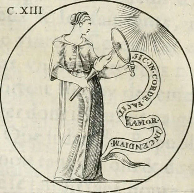 An illustration from Iconologie, ov, explication novvelle : de plvsievrs images, emblemes, et avtres figvres hyerogliphiques des vertus, des vices, des arts, des sciences, des causes naturelles, des humeurs differentes, & des passions humaines : oevvre necessaire a tovte sorte d'esprits, et particvlierement a cevx qvi aspirent ..., 1636, leaf 191