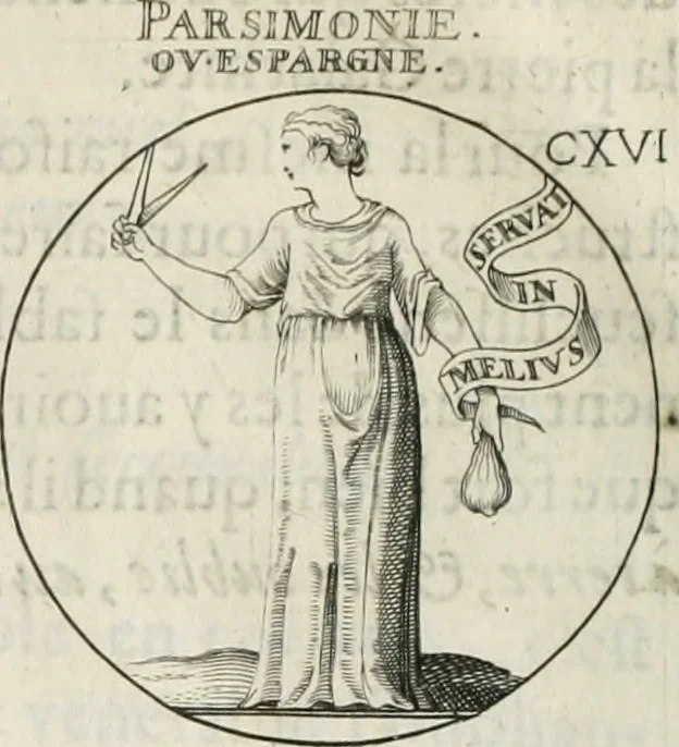 An illustration from Iconologie, ov, explication novvelle : de plvsievrs images, emblemes, et avtres figvres hyerogliphiques des vertus, des vices, des arts, des sciences, des causes naturelles, des humeurs differentes, & des passions humaines : oevvre necessaire a tovte sorte d'esprits, et particvlierement a cevx qvi aspirent ..., 1636, leaf 203
