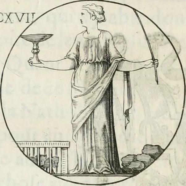 An illustration from Iconologie, ov, explication novvelle : de plvsievrs images, emblemes, et avtres figvres hyerogliphiques des vertus, des vices, des arts, des sciences, des causes naturelles, des humeurs differentes, & des passions humaines : oevvre necessaire a tovte sorte d'esprits, et particvlierement a cevx qvi aspirent ..., 1636, leaf 203