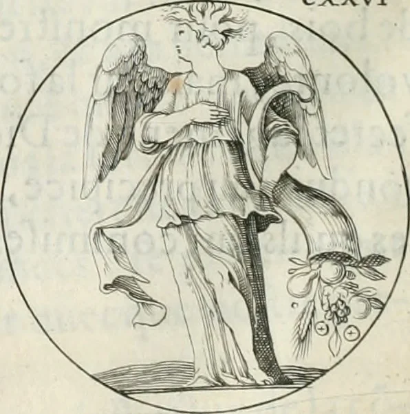 An illustration from Iconologie, ov, explication novvelle : de plvsievrs images, emblemes, et avtres figvres hyerogliphiques des vertus, des vices, des arts, des sciences, des causes naturelles, des humeurs differentes, & des passions humaines : oevvre necessaire a tovte sorte d'esprits, et particvlierement a cevx qvi aspirent ..., 1636, leaf 213