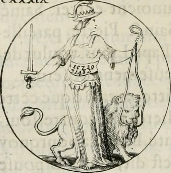 An illustration from Iconologie, ov, explication novvelle : de plvsievrs images, emblemes, et avtres figvres hyerogliphiques des vertus, des vices, des arts, des sciences, des causes naturelles, des humeurs differentes, & des passions humaines : oevvre necessaire a tovte sorte d'esprits, et particvlierement a cevx qvi aspirent ..., 1636, leaf 239