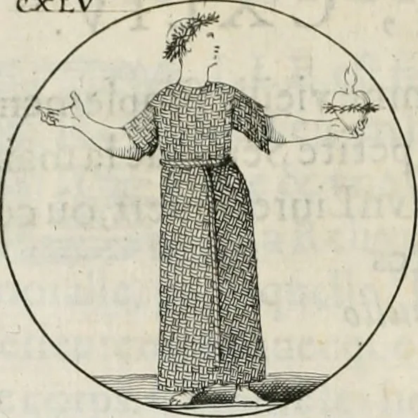 An illustration from Iconologie, ov, explication novvelle : de plvsievrs images, emblemes, et avtres figvres hyerogliphiques des vertus, des vices, des arts, des sciences, des causes naturelles, des humeurs differentes, & des passions humaines : oevvre necessaire a tovte sorte d'esprits, et particvlierement a cevx qvi aspirent ..., 1636, leaf 247