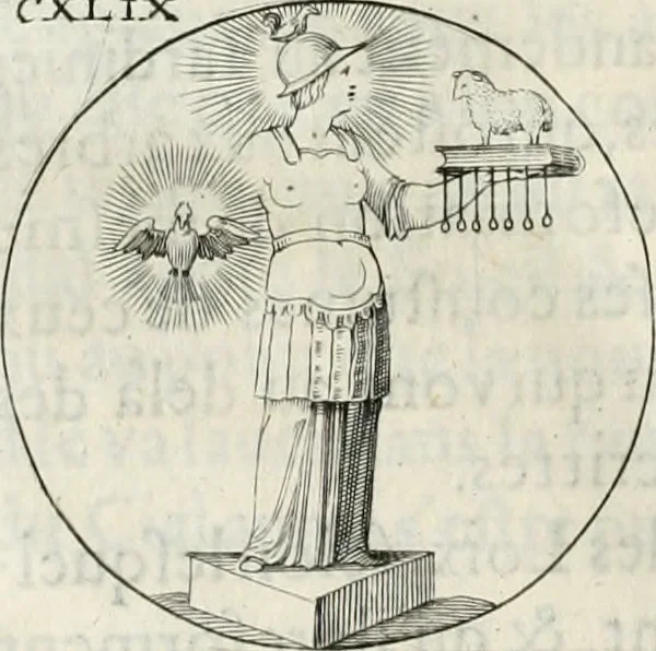 An illustration from Iconologie, ov, explication novvelle : de plvsievrs images, emblemes, et avtres figvres hyerogliphiques des vertus, des vices, des arts, des sciences, des causes naturelles, des humeurs differentes, & des passions humaines : oevvre necessaire a tovte sorte d'esprits, et particvlierement a cevx qvi aspirent ..., 1636, leaf 247