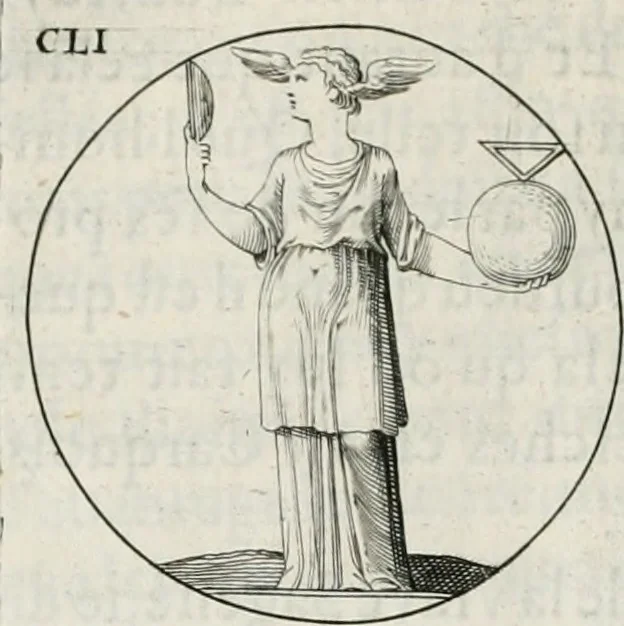 An illustration from Iconologie, ov, explication novvelle : de plvsievrs images, emblemes, et avtres figvres hyerogliphiques des vertus, des vices, des arts, des sciences, des causes naturelles, des humeurs differentes, & des passions humaines : oevvre necessaire a tovte sorte d'esprits, et particvlierement a cevx qvi aspirent ..., 1636, leaf 255