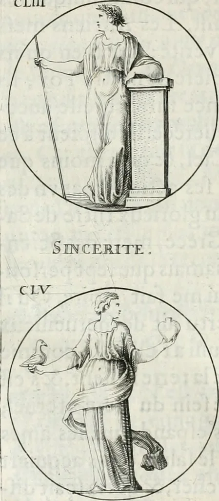 An illustration from Iconologie, ov, explication novvelle : de plvsievrs images, emblemes, et avtres figvres hyerogliphiques des vertus, des vices, des arts, des sciences, des causes naturelles, des humeurs differentes, & des passions humaines : oevvre necessaire a tovte sorte d'esprits, et particvlierement a cevx qvi aspirent ..., 1636, leaf 255
