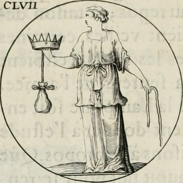 An illustration from Iconologie, ov, explication novvelle : de plvsievrs images, emblemes, et avtres figvres hyerogliphiques des vertus, des vices, des arts, des sciences, des causes naturelles, des humeurs differentes, & des passions humaines : oevvre necessaire a tovte sorte d'esprits, et particvlierement a cevx qvi aspirent ..., 1636, leaf 263