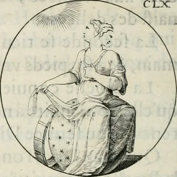 An illustration from Iconologie, ov, explication novvelle : de plvsievrs images, emblemes, et avtres figvres hyerogliphiques des vertus, des vices, des arts, des sciences, des causes naturelles, des humeurs differentes, & des passions humaines : oevvre necessaire a tovte sorte d'esprits, et particvlierement a cevx qvi aspirent ..., 1636, leaf 263