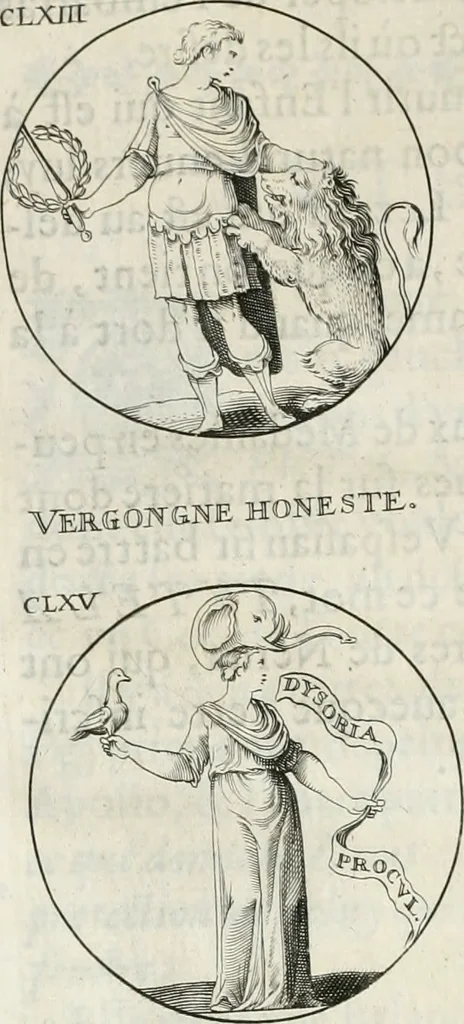 An illustration from Iconologie, ov, explication novvelle : de plvsievrs images, emblemes, et avtres figvres hyerogliphiques des vertus, des vices, des arts, des sciences, des causes naturelles, des humeurs differentes, & des passions humaines : oevvre necessaire a tovte sorte d'esprits, et particvlierement a cevx qvi aspirent ..., 1636, leaf 273