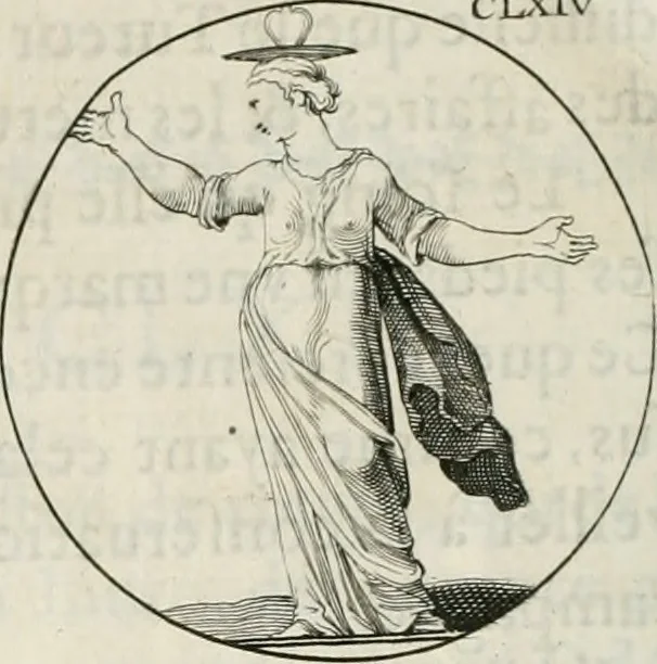 An illustration from Iconologie, ov, explication novvelle : de plvsievrs images, emblemes, et avtres figvres hyerogliphiques des vertus, des vices, des arts, des sciences, des causes naturelles, des humeurs differentes, & des passions humaines : oevvre necessaire a tovte sorte d'esprits, et particvlierement a cevx qvi aspirent ..., 1636, leaf 273