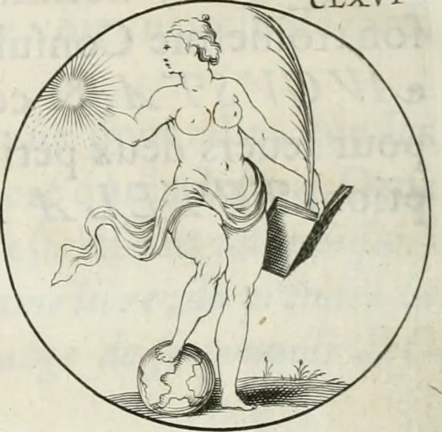 An illustration from Iconologie, ov, explication novvelle : de plvsievrs images, emblemes, et avtres figvres hyerogliphiques des vertus, des vices, des arts, des sciences, des causes naturelles, des humeurs differentes, & des passions humaines : oevvre necessaire a tovte sorte d'esprits, et particvlierement a cevx qvi aspirent ..., 1636, leaf 273