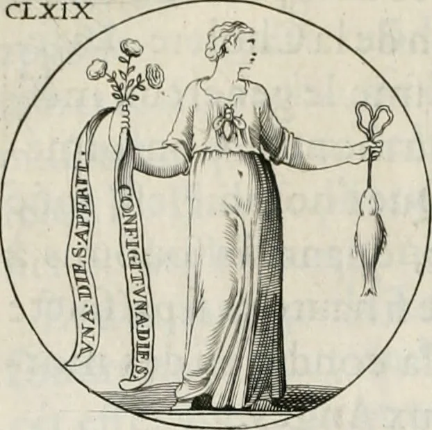 An illustration from Iconologie, ov, explication novvelle : de plvsievrs images, emblemes, et avtres figvres hyerogliphiques des vertus, des vices, des arts, des sciences, des causes naturelles, des humeurs differentes, & des passions humaines : oevvre necessaire a tovte sorte d'esprits, et particvlierement a cevx qvi aspirent ..., 1636, leaf 281