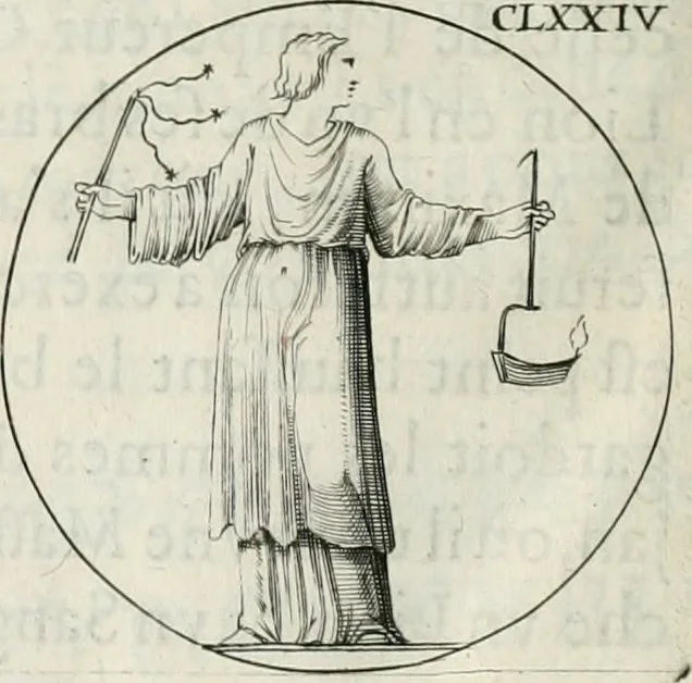 An illustration from Iconologie, ov, explication novvelle : de plvsievrs images, emblemes, et avtres figvres hyerogliphiques des vertus, des vices, des arts, des sciences, des causes naturelles, des humeurs differentes, & des passions humaines : oevvre necessaire a tovte sorte d'esprits, et particvlierement a cevx qvi aspirent ..., 1636, leaf 281