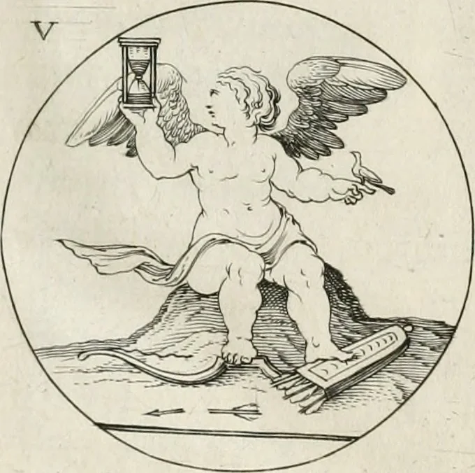 An illustration from Iconologie, ov, explication novvelle : de plvsievrs images, emblemes, et avtres figvres hyerogliphiques des vertus, des vices, des arts, des sciences, des causes naturelles, des humeurs differentes, & des passions humaines : oevvre necessaire a tovte sorte d'esprits, et particvlierement a cevx qvi aspirent ..., 1636, leaf 31