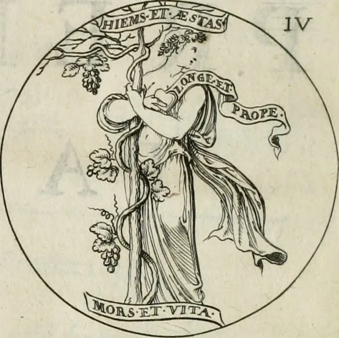 An illustration from Iconologie, ov, explication novvelle : de plvsievrs images, emblemes, et avtres figvres hyerogliphiques des vertus, des vices, des arts, des sciences, des causes naturelles, des humeurs differentes, & des passions humaines : oevvre necessaire a tovte sorte d'esprits, et particvlierement a cevx qvi aspirent ..., 1636, leaf 31