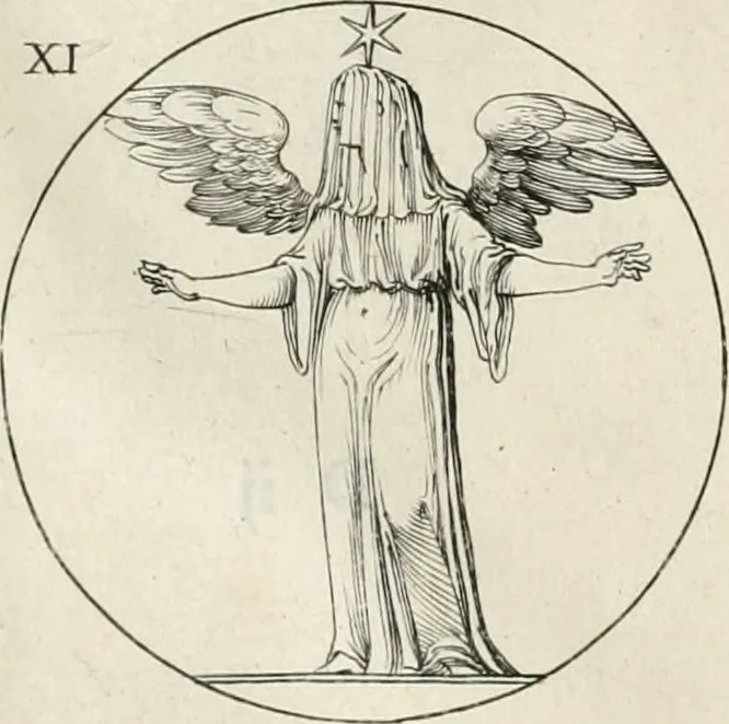 An illustration from Iconologie, ov, explication novvelle : de plvsievrs images, emblemes, et avtres figvres hyerogliphiques des vertus, des vices, des arts, des sciences, des causes naturelles, des humeurs differentes, & des passions humaines : oevvre necessaire a tovte sorte d'esprits, et particvlierement a cevx qvi aspirent ..., 1636, leaf 45
