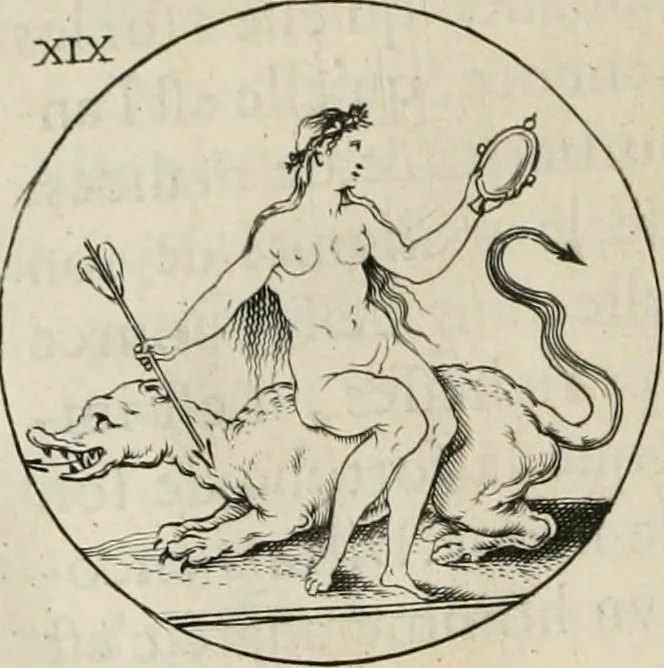 An illustration from Iconologie, ov, explication novvelle : de plvsievrs images, emblemes, et avtres figvres hyerogliphiques des vertus, des vices, des arts, des sciences, des causes naturelles, des humeurs differentes, & des passions humaines : oevvre necessaire a tovte sorte d'esprits, et particvlierement a cevx qvi aspirent ..., 1636, leaf 65