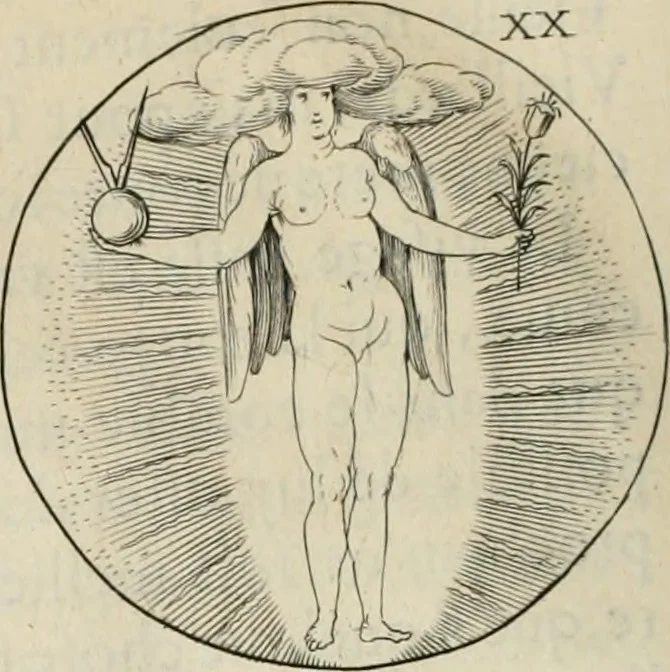 An illustration from Iconologie, ov, explication novvelle : de plvsievrs images, emblemes, et avtres figvres hyerogliphiques des vertus, des vices, des arts, des sciences, des causes naturelles, des humeurs differentes, & des passions humaines : oevvre necessaire a tovte sorte d'esprits, et particvlierement a cevx qvi aspirent ..., 1636, leaf 65
