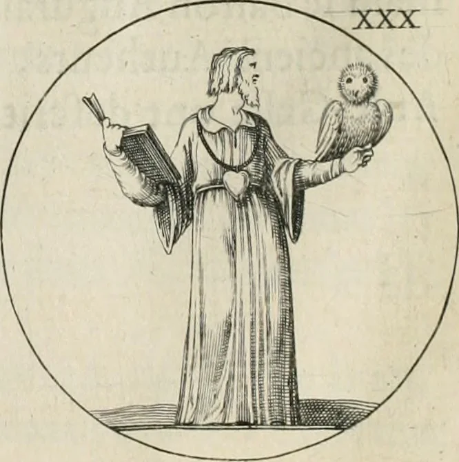 An illustration from Iconologie, ov, explication novvelle : de plvsievrs images, emblemes, et avtres figvres hyerogliphiques des vertus, des vices, des arts, des sciences, des causes naturelles, des humeurs differentes, & des passions humaines : oevvre necessaire a tovte sorte d'esprits, et particvlierement a cevx qvi aspirent ..., 1636, leaf 75