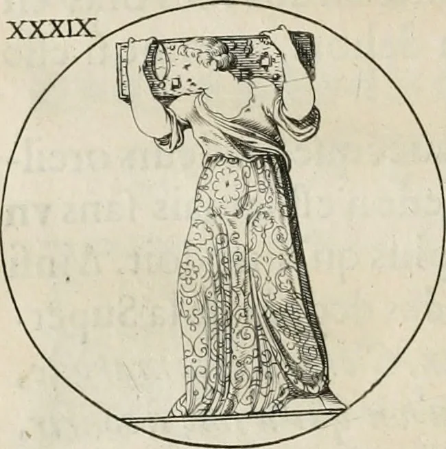 An illustration from Iconologie, ov, explication novvelle : de plvsievrs images, emblemes, et avtres figvres hyerogliphiques des vertus, des vices, des arts, des sciences, des causes naturelles, des humeurs differentes, & des passions humaines : oevvre necessaire a tovte sorte d'esprits, et particvlierement a cevx qvi aspirent ..., 1636, leaf 89