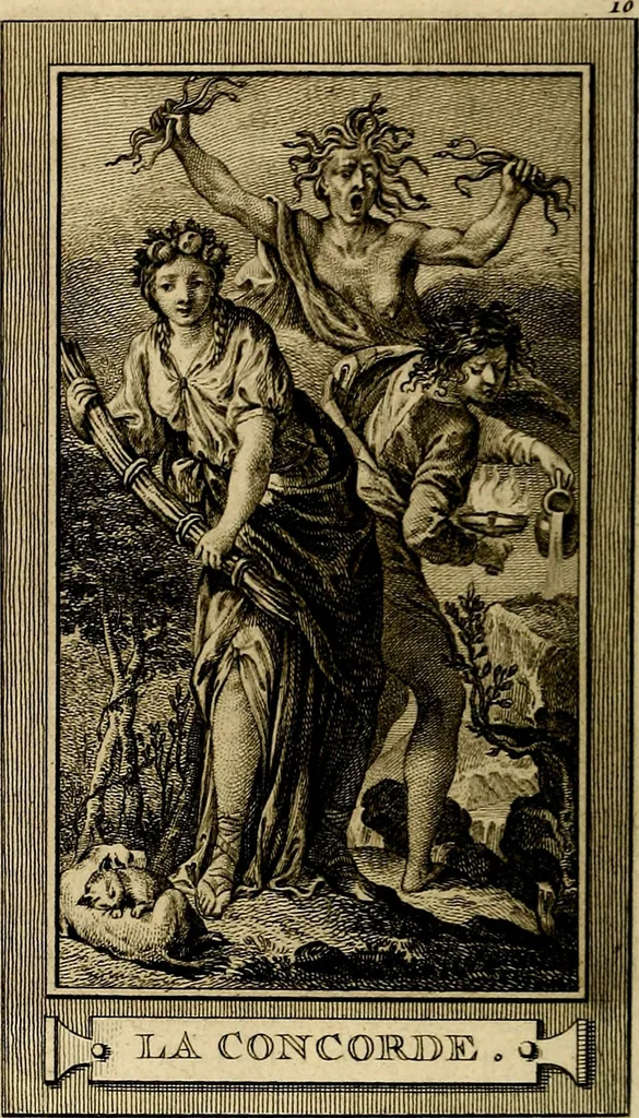 An illustration from Iconologie par figures; ou, Traité complet des allégories, emblêmes, etc. Ouvrage utile aux artistes, aux amateurs, et peuvent servir à l'éducation des jeunes personnes, 1791, leaf 161