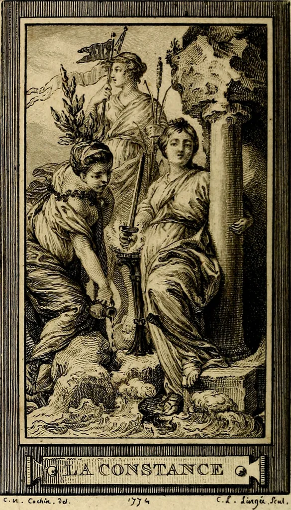 An illustration from Iconologie par figures; ou, Traité complet des allégories, emblêmes, etc. Ouvrage utile aux artistes, aux amateurs, et peuvent servir à l'éducation des jeunes personnes, 1791, leaf 169