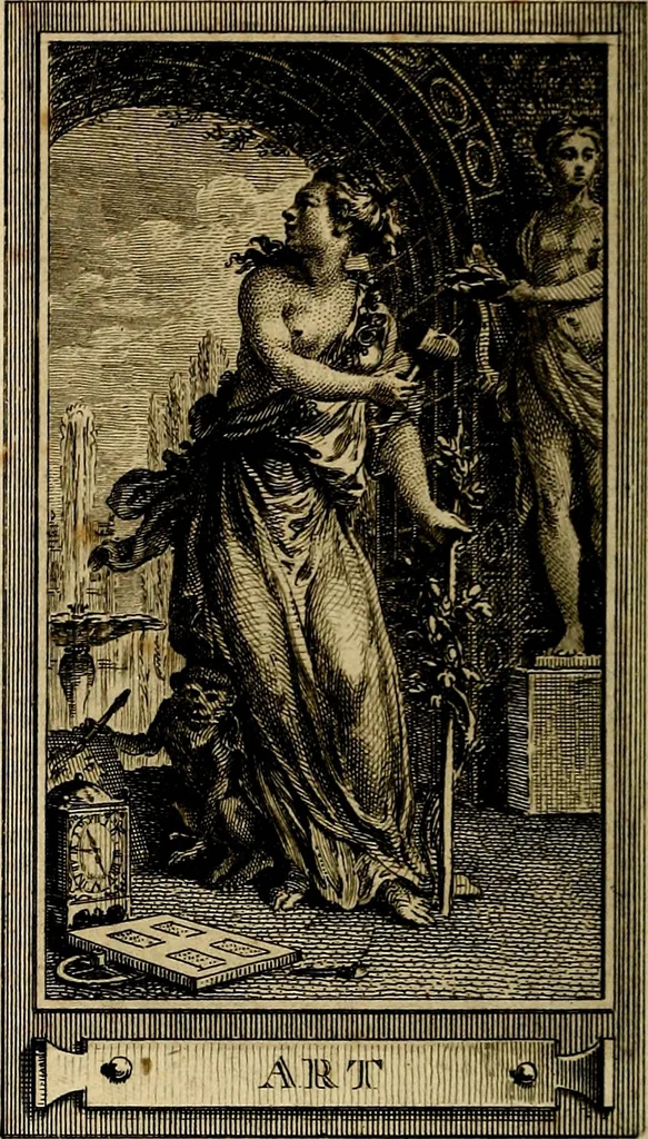 An illustration from Iconologie par figures; ou, Traité complet des allégories, emblêmes, etc. Ouvrage utile aux artistes, aux amateurs, et peuvent servir à l'éducation des jeunes personnes, 1791, leaf 91